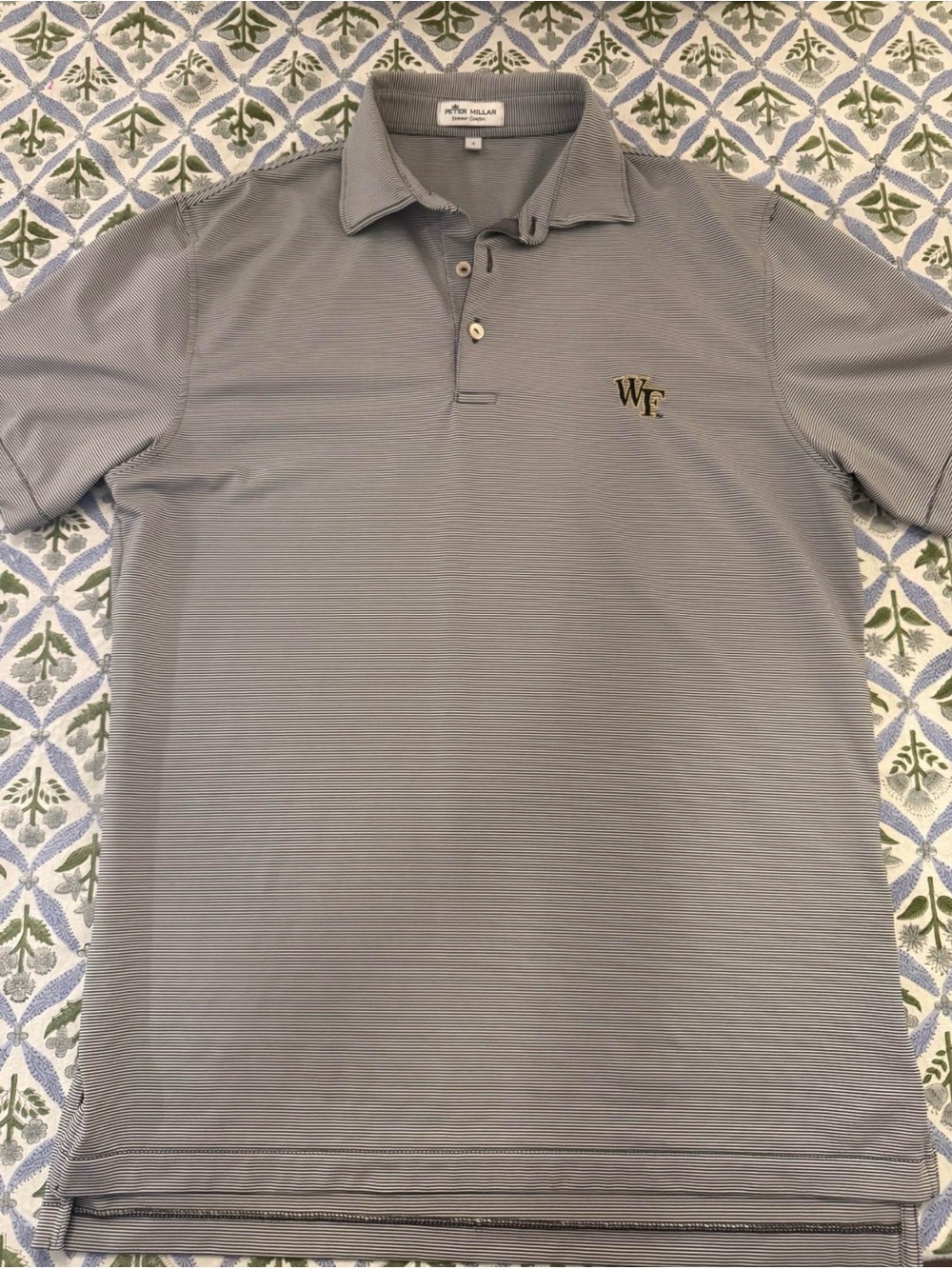 Peter Millar Gray Short-Sleeve Polo with WF Logo